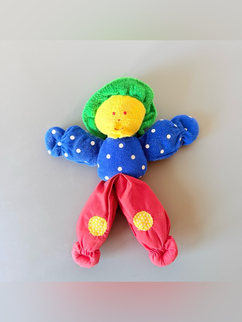 Vtg Floppy Fellow Stuffed Terrycloth Plush Rattle Doll Child Development Inc 10”